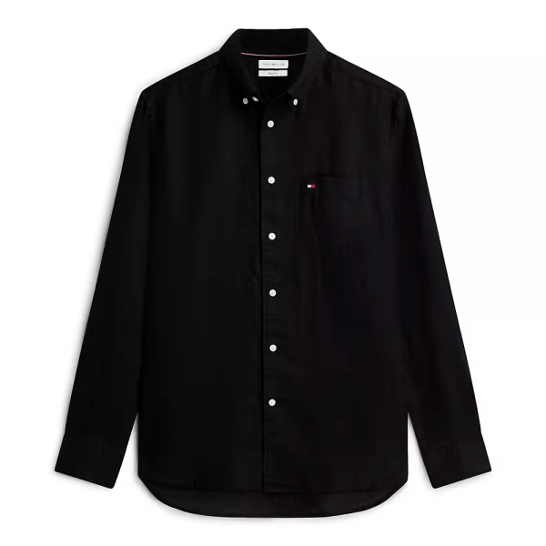 Tommy Hilfiger T-shirts Noir - Chemise coupe classique en pur lin lav - XXL - Ref 108 €